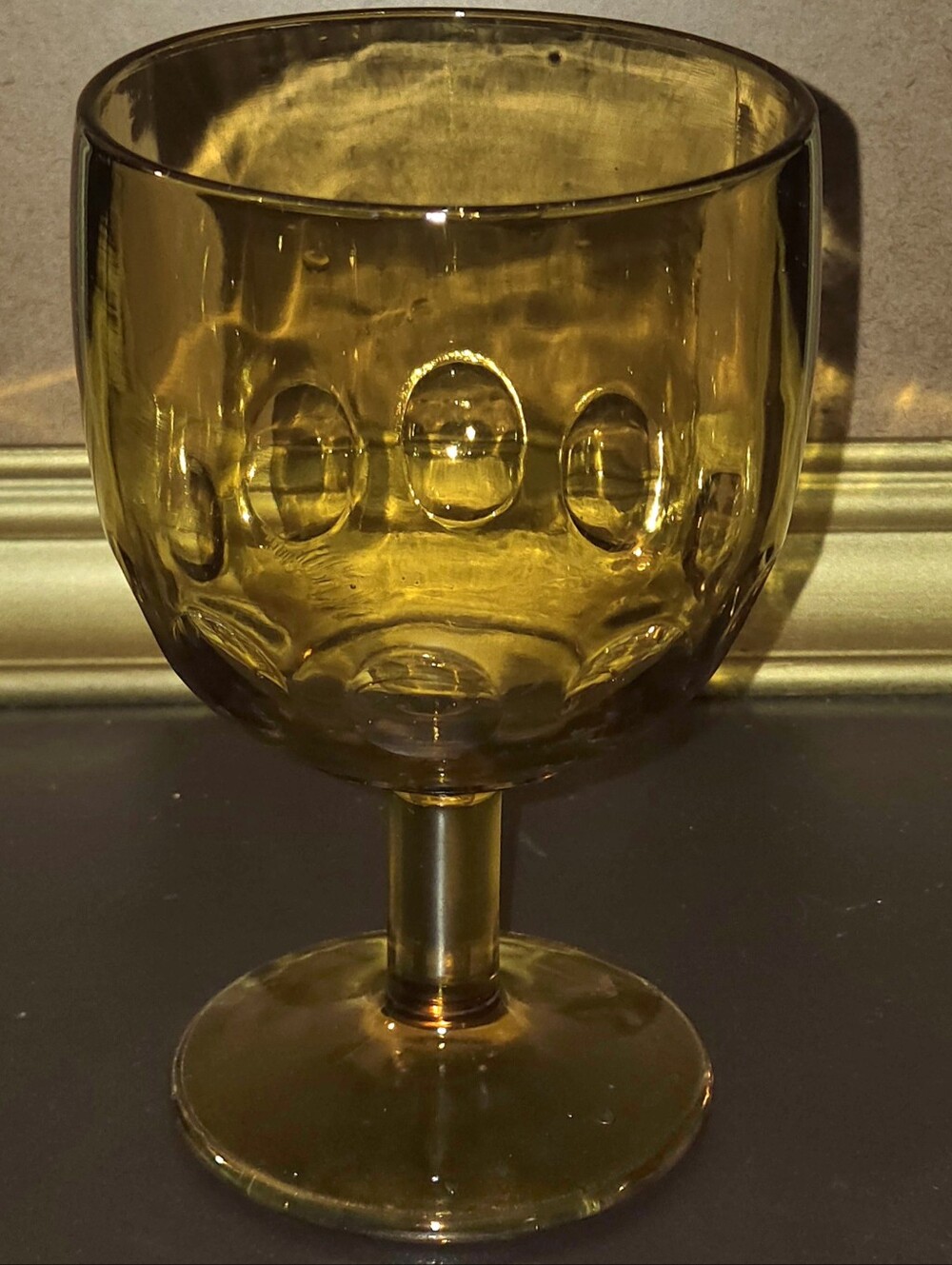 1 Vtg Bartlett & Collins Glass Thumbprint Wine Water Goblet Cup Mug